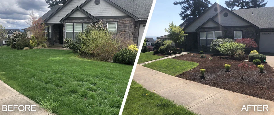 Spring cleanup before and after in Des Moines & Central Iowa